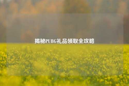 揭秘PUBG礼品领取全攻略