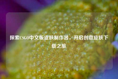 探索CSGO中文版皮肤制作器，开启创意皮肤下载之旅