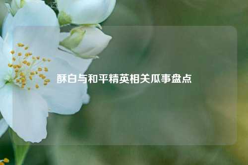 酥白与和平精英相关瓜事盘点