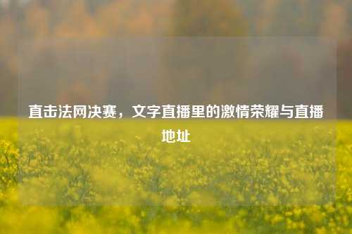 直击法网决赛，文字直播里的激情荣耀与直播地址