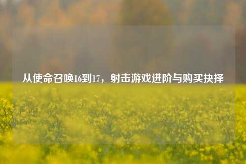 从使命召唤16到17，射击游戏进阶与购买抉择