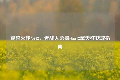 穿越火线AA12，近战大杀器cfaa12擎天柱获取指南