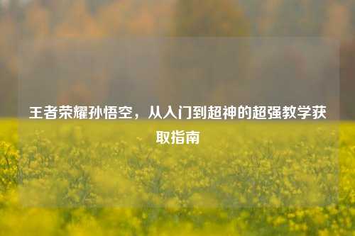 王者荣耀孙悟空，从入门到超神的超强教学获取指南