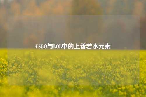 CSGO与LOL中的上善若水元素