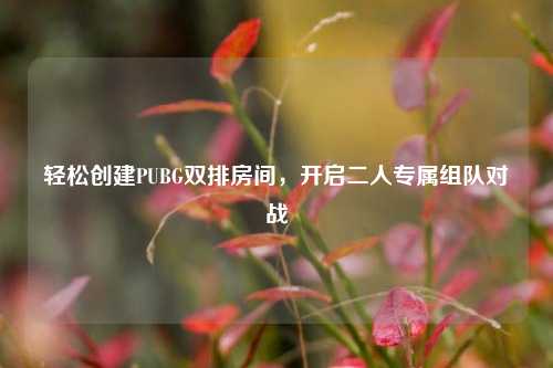 轻松创建PUBG双排房间，开启二人专属组队对战
