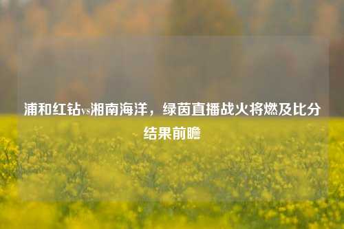 浦和红钻vs湘南海洋，绿茵直播战火将燃及比分结果前瞻
