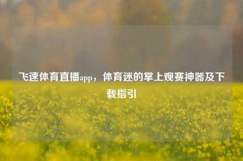 飞速体育直播app，体育迷的掌上观赛神器及下载指引