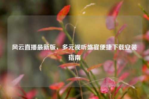 风云直播最新版，多元视听盛宴便捷下载安装指南