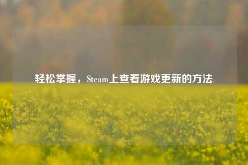 轻松掌握,Steam上查看游戏更新的方法