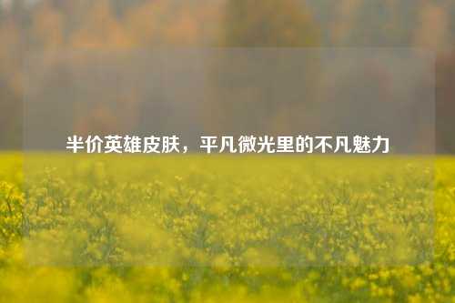 半价英雄皮肤，平凡微光里的不凡魅力