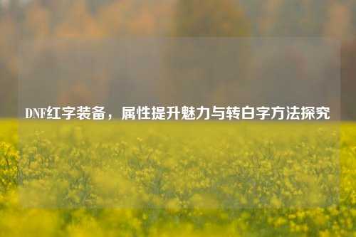 DNF红字装备,属性提升魅力与转白字方法探究