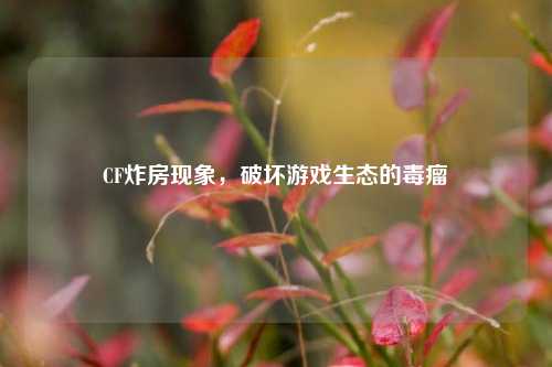 CF炸房现象，破坏游戏生态的毒瘤