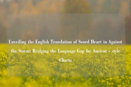 Unveiling the English Translation of Sword Heart in Against the Storm: Bridging the Language Gap for Ancient - style Charm