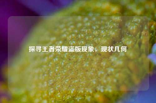 探寻王者荣耀盗版现象,现状几何