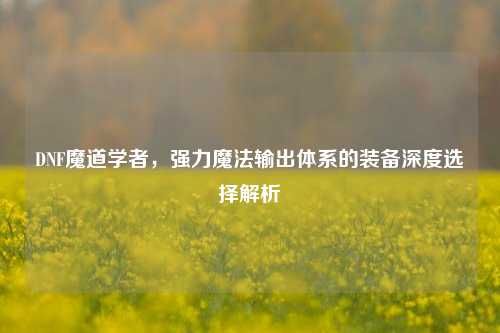 DNF魔道学者，强力魔法输出体系的装备深度选择解析