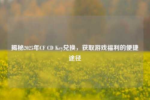 揭秘2025年CF CD Key兑换，获取游戏福利的便捷途径