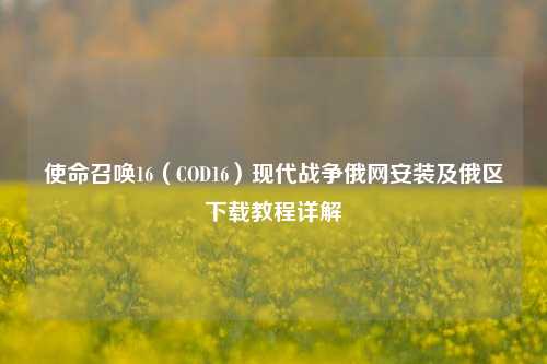 使命召唤16(COD16)现代战争俄网安装及俄区下载教程详解