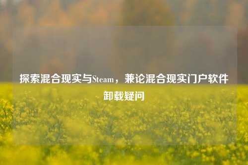 探索混合现实与Steam，兼论混合现实门户软件卸载疑问