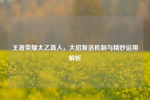 王者荣耀太乙真人，大招复活机制与精妙运用解析