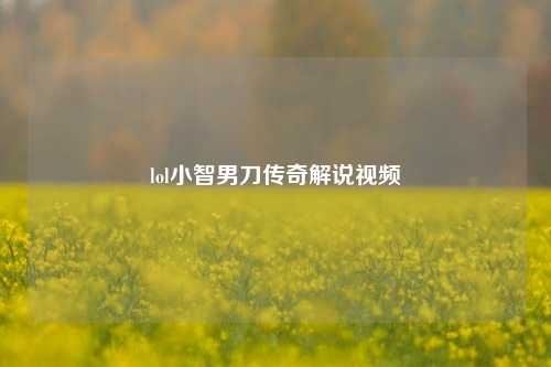 lol小智男刀传奇解说视频