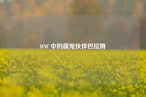 DNF 中的萌宠伙伴巴拉姆