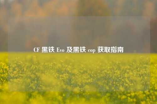 CF 黑铁 Evo 及黑铁 cop 获取指南