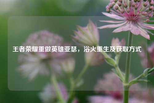 王者荣耀重做英雄亚瑟，浴火重生及获取方式