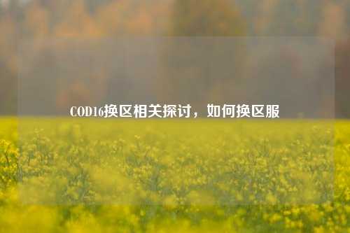 COD16换区相关探讨,如何换区服