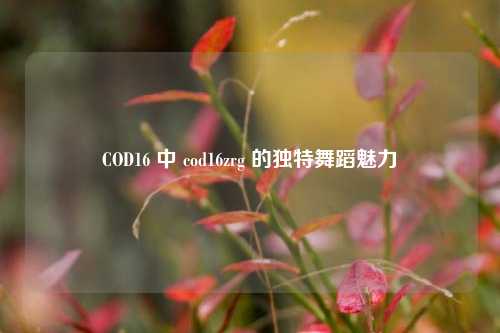 COD16 中 cod16zrg 的独特舞蹈魅力