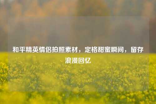 和平精英情侣拍照素材，定格甜蜜瞬间，留存浪漫回忆