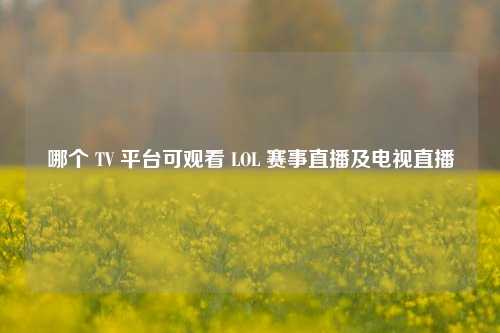 哪个 TV 平台可观看 LOL 赛事直播及电视直播