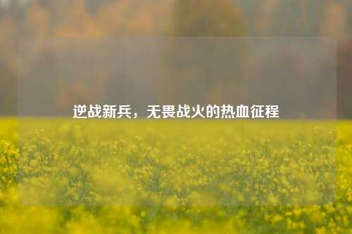 逆战新兵，无畏战火的热血征程
