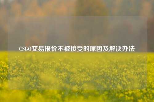 CSGO交易报价不被接受的原因及解决办法