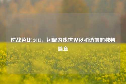 逆战芭比 2013,闪耀游戏世界及和谐前的独特篇章
