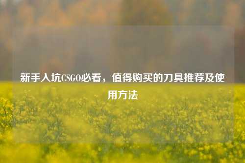 新手入坑CSGO必看，值得购买的刀具推荐及使用方法