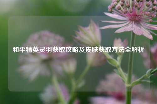 和平精英灵羽获取攻略及皮肤获取方法全解析