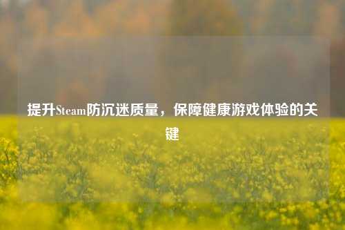 提升Steam防沉迷质量，保障健康游戏体验的关键