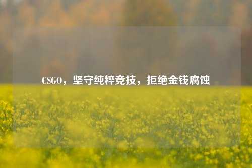 CSGO,坚守纯粹竞技,拒绝金钱腐蚀
