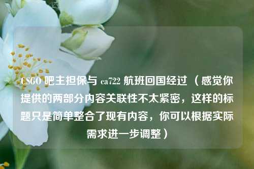 CSGO 吧主担保与 ca722 航班回国经过 （感觉你提供的两部分内容关联性不太紧密，这样的标题只是简单整合了现有内容，你可以根据实际需求进一步调整）