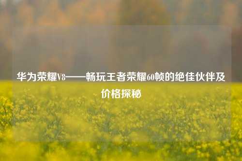 华为荣耀V8——畅玩王者荣耀60帧的绝佳伙伴及价格探秘