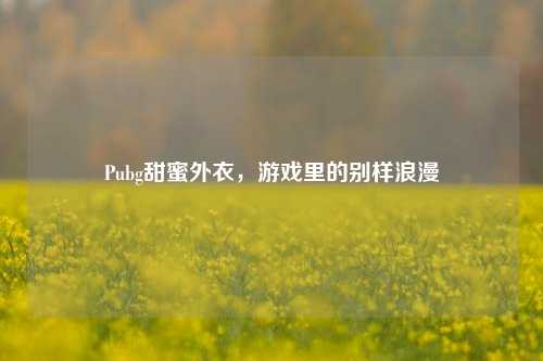 Pubg甜蜜外衣，游戏里的别样浪漫
