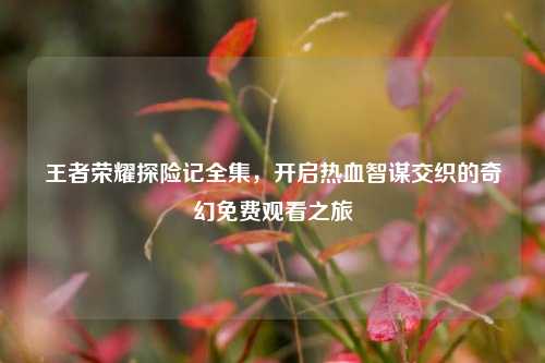 王者荣耀探险记全集，开启热血智谋交织的奇幻免费观看之旅
