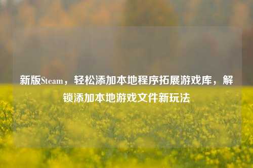 新版Steam，轻松添加本地程序拓展游戏库，解锁添加本地游戏文件新玩法