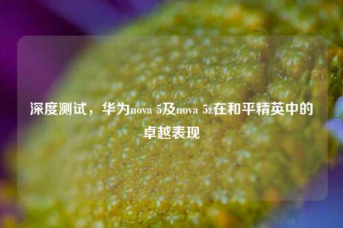 深度测试，华为nova 5及nova 5z在和平精英中的卓越表现