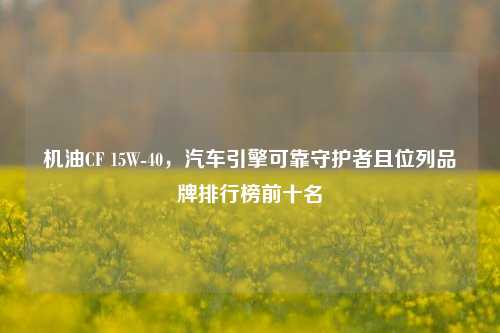 机油CF 15W-40，汽车引擎可靠守护者且位列品牌排行榜前十名