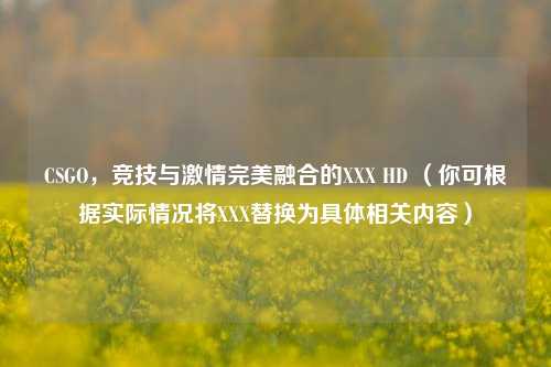 CSGO,竞技与激情完美融合的XXX HD (你可根据实际情况将XXX替换为具体相关内容)