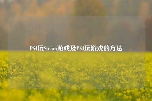 PS4玩Steam游戏及PS4玩游戏的方法