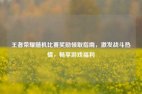 王者荣耀随机比赛奖励领取指南，激发战斗热情，畅享游戏福利