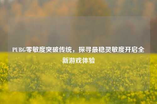 PUBG零敏度突破传统，探寻最稳灵敏度开启全新游戏体验