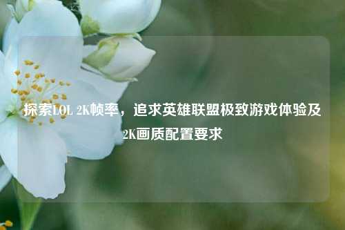 探索LOL 2K帧率,追求英雄联盟极致游戏体验及2K画质配置要求